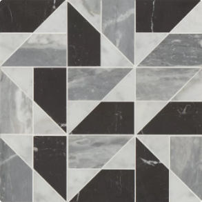 Quin Honed Marble Mosaic Tile in Cool Blend - marble tile